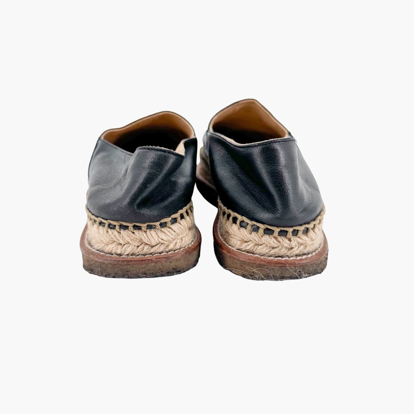 Chanel Platform CC Espadrille Flats in Black Leather – Size 39