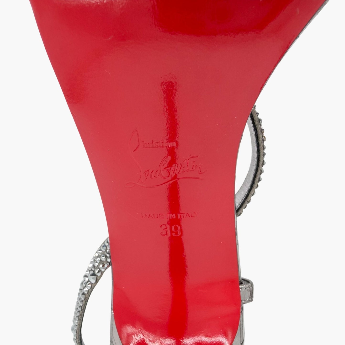 Christian Louboutin Rosalie Strass 100 Silver Heels Size 39