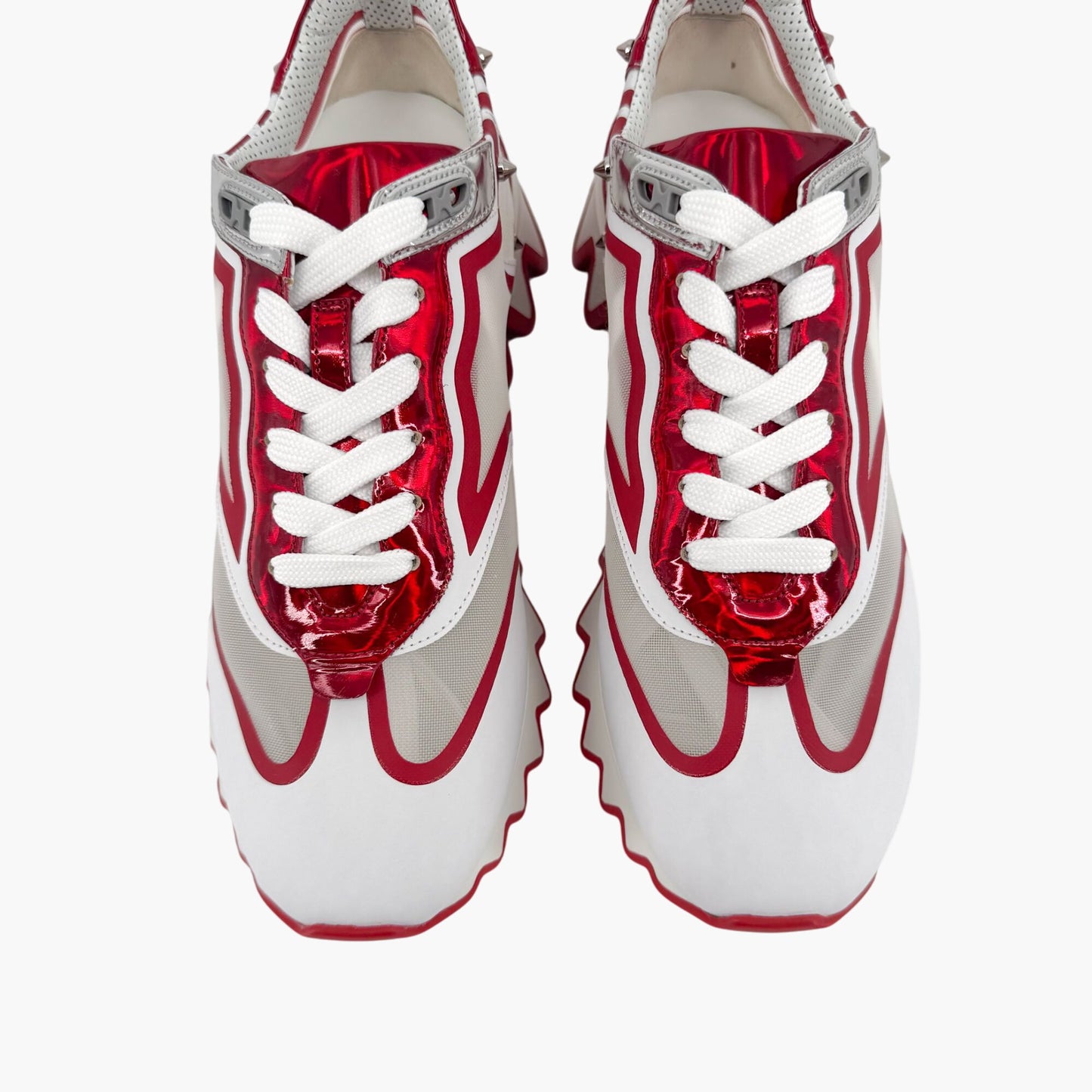 Christian Louboutin Sharkina Mesh & Patent Leather Sneakers White/Red – Size 40