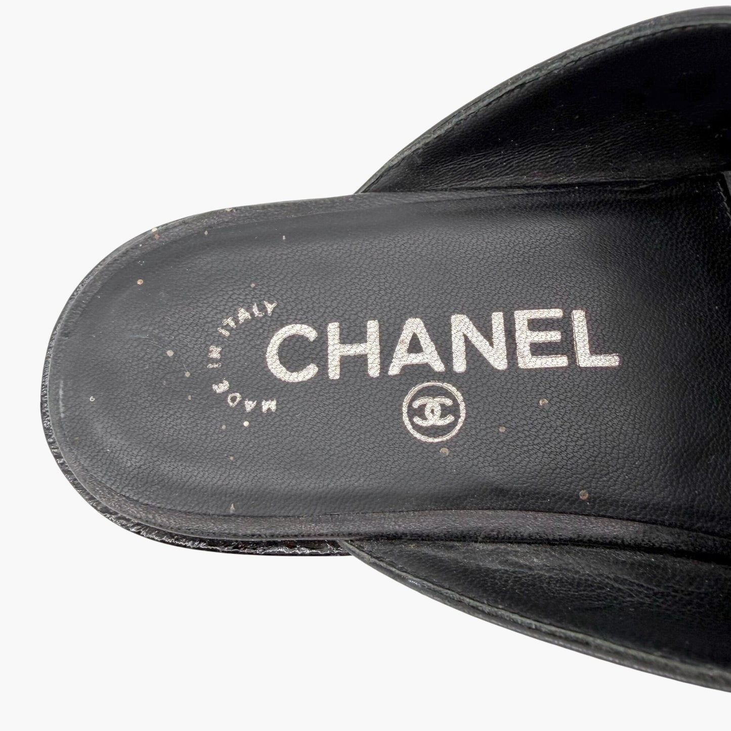 Chanel CC Chain Mule Clogs Black Size 36