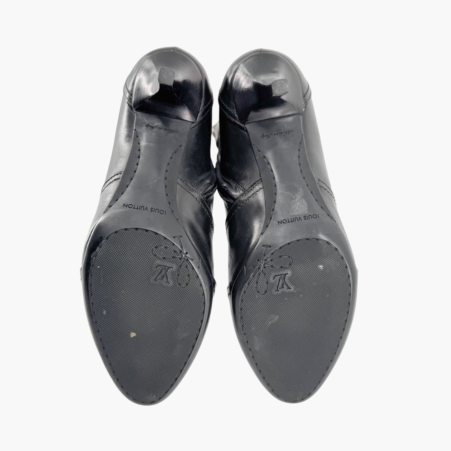 Louis Vuitton Knee High LV Blossom Boots in Black Leather Size 37.5