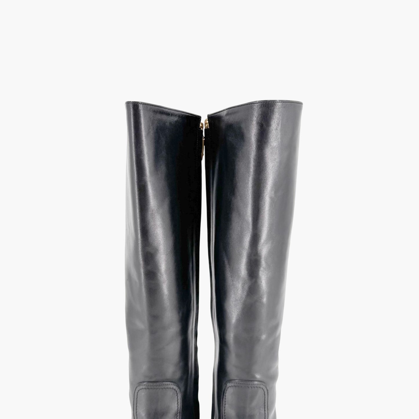 Louis Vuitton Knee High LV Blossom Boots in Black Leather Size 37.5
