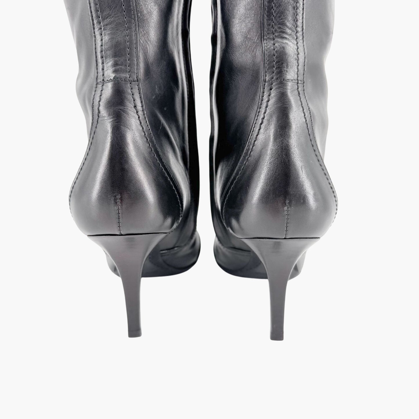 Louis Vuitton Knee High LV Blossom Boots in Black Leather Size 37.5