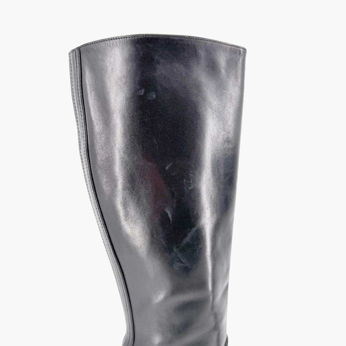 Louis Vuitton Knee High LV Blossom Boots in Black Leather Size 37.5