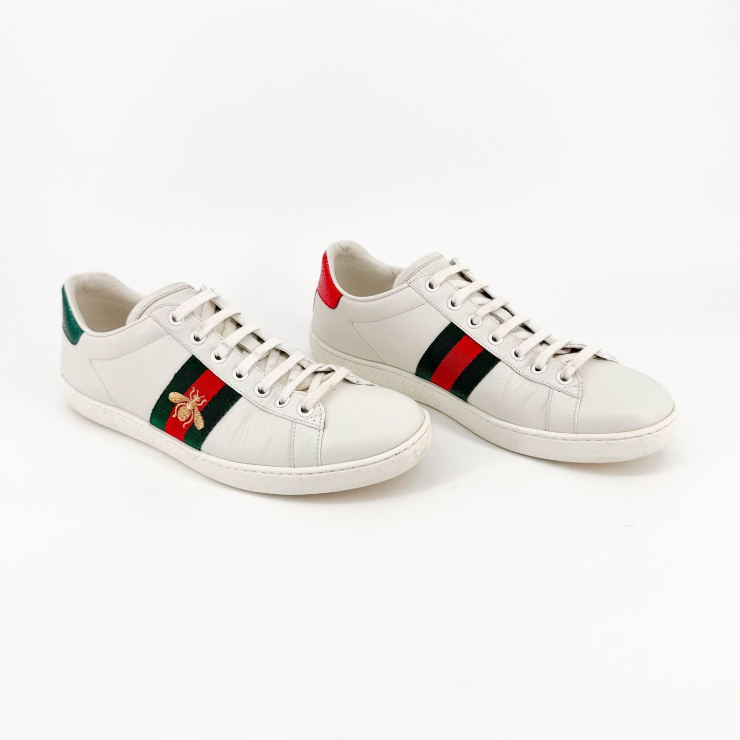 Gucci Ace Bee White Leather Sneakers – Size 38.5
