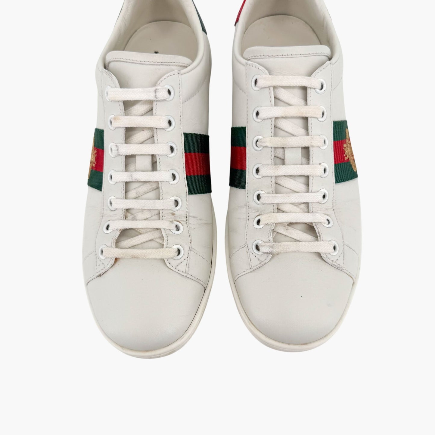 Gucci Ace Bee White Leather Sneakers – Size 38.5