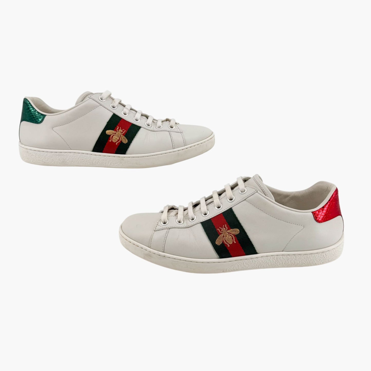 Gucci Ace Bee White Leather Sneakers – Size 38.5