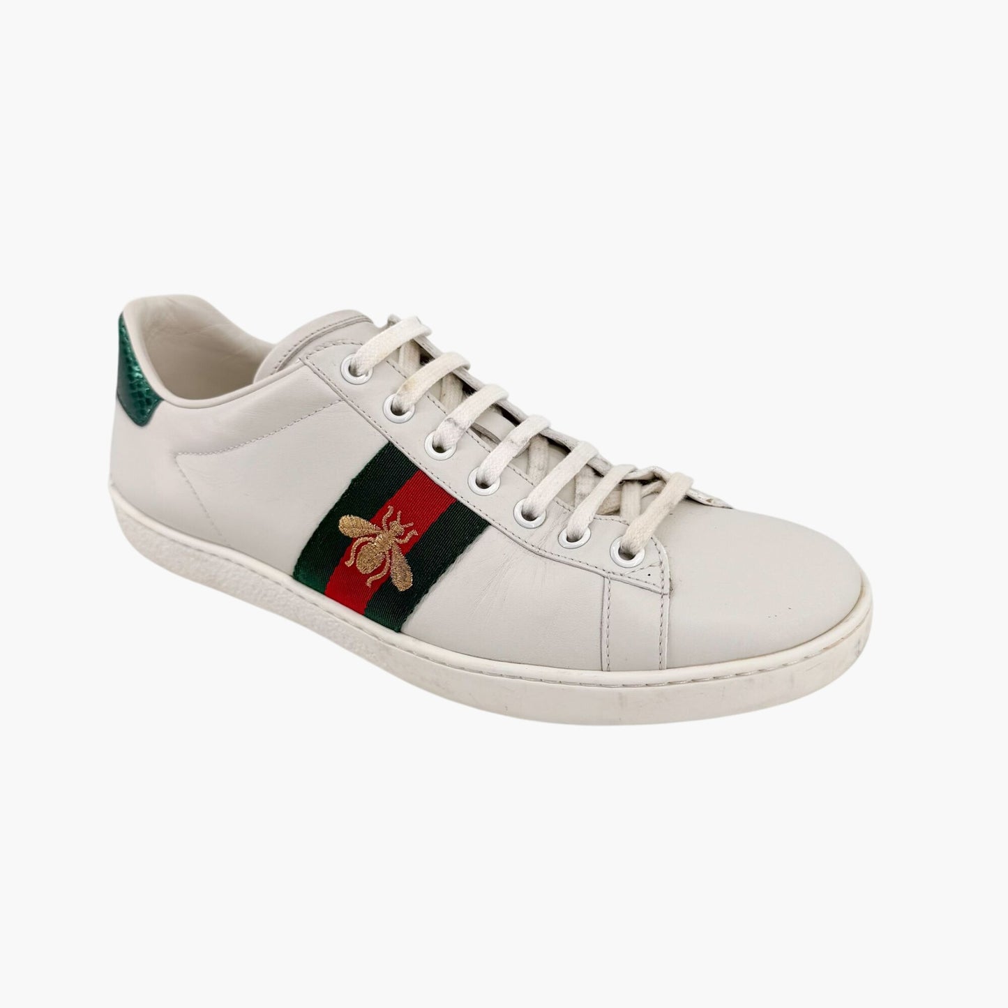 Gucci Ace Bee White Leather Sneakers – Size 38.5