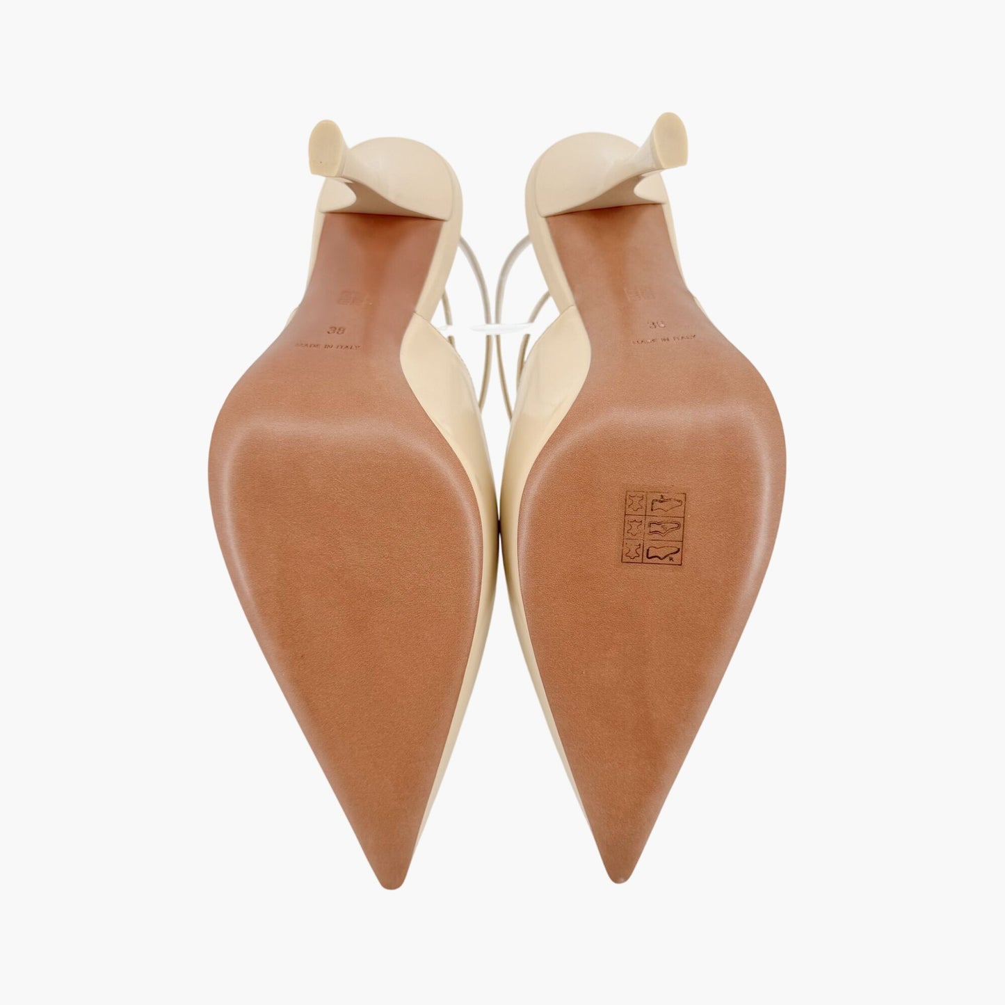 Givenchy Show Slingback Pumps in Beige Leather with Ankle Straps – Size 38