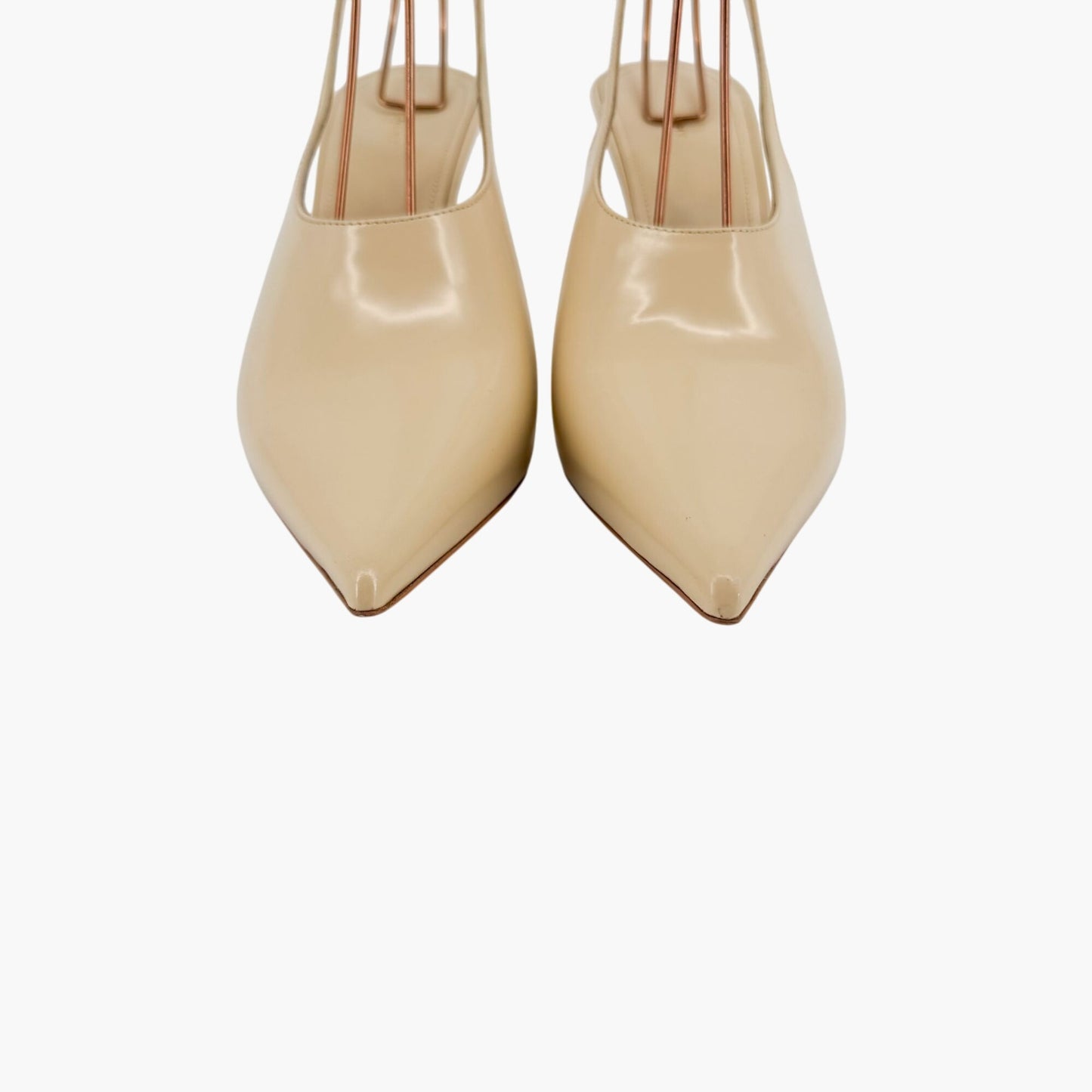 Givenchy Show Slingback Pumps in Beige Leather with Ankle Straps – Size 38