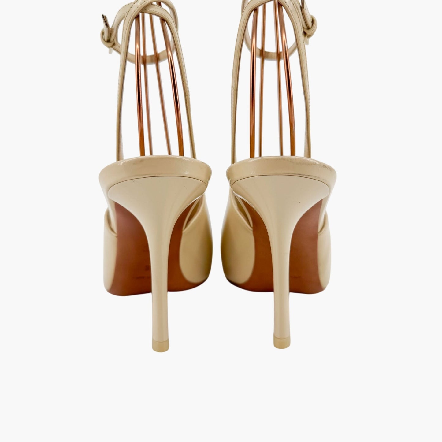 Givenchy Show Slingback Pumps in Beige Leather with Ankle Straps – Size 38