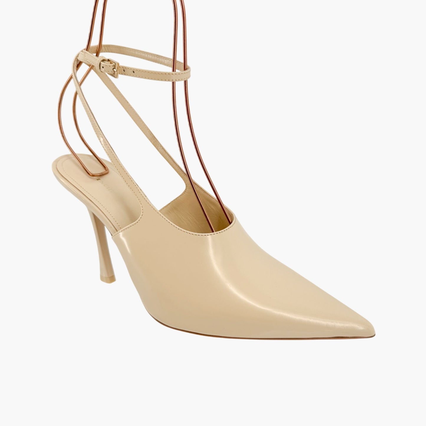 Givenchy Show Slingback Pumps in Beige Leather with Ankle Straps – Size 38