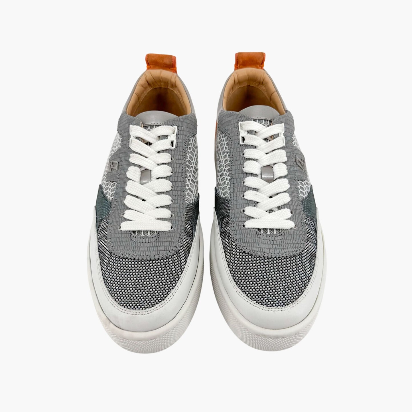 Christian Louboutin Happyrui Low Top Platform Sneakers in Metallic Silver/Grey Size 40