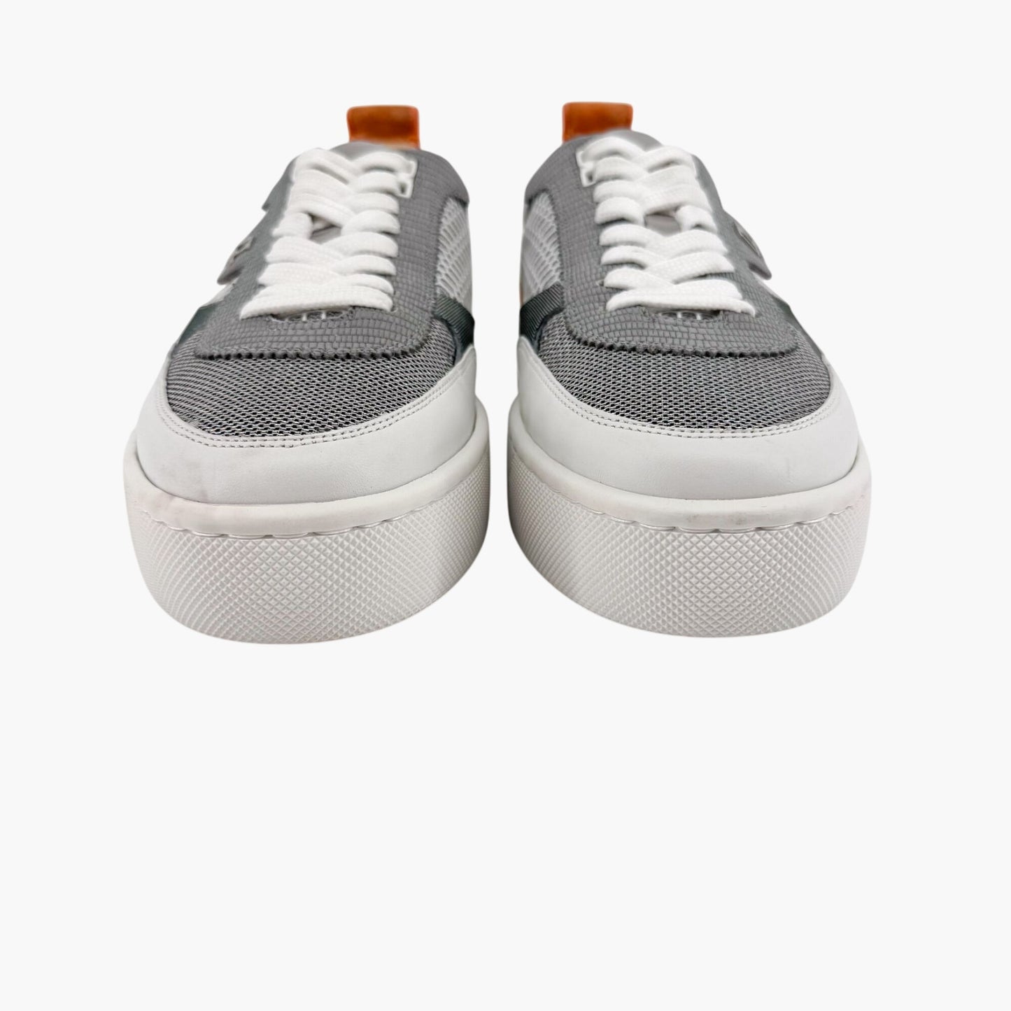 Christian Louboutin Happyrui Low Top Platform Sneakers in Metallic Silver/Grey Size 40