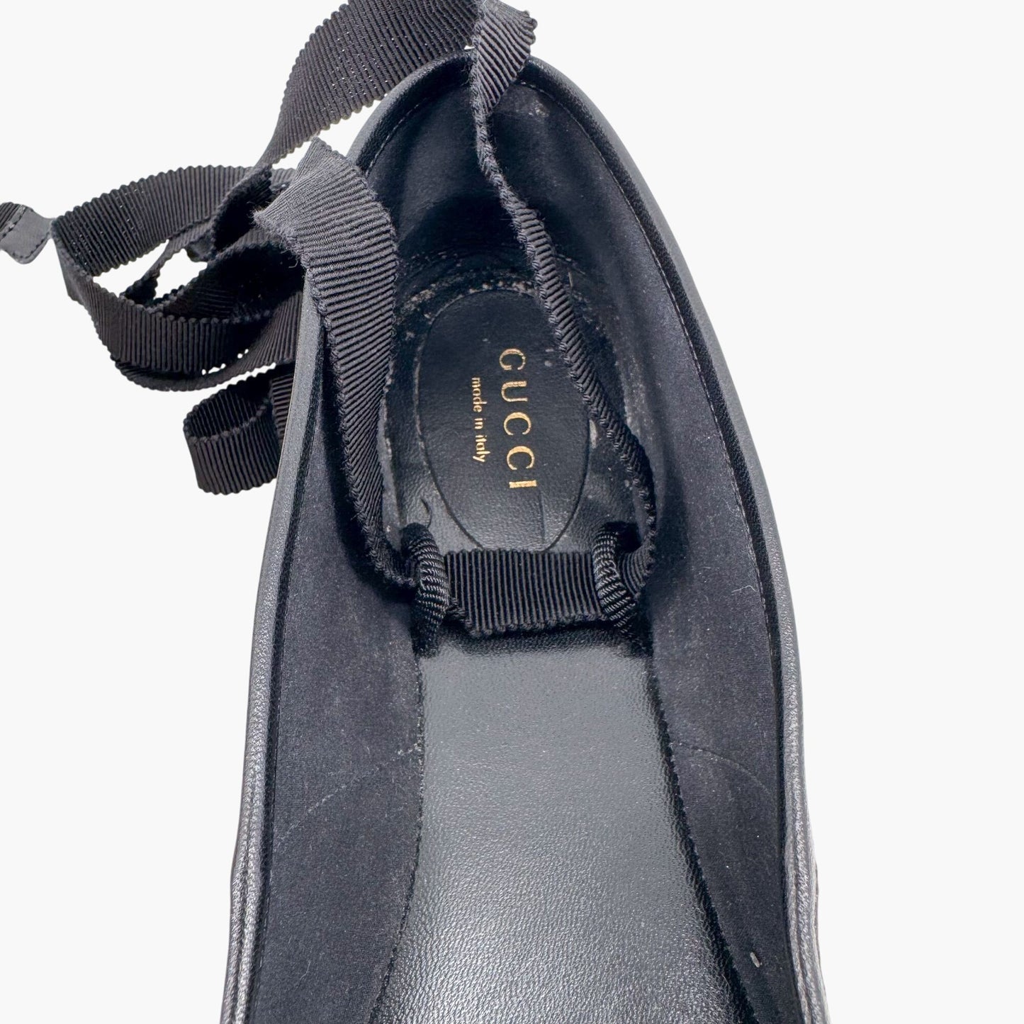 Gucci Evi Interlocking GG Lace Up Ballet Flats in Beige Python Snake Size 37.5