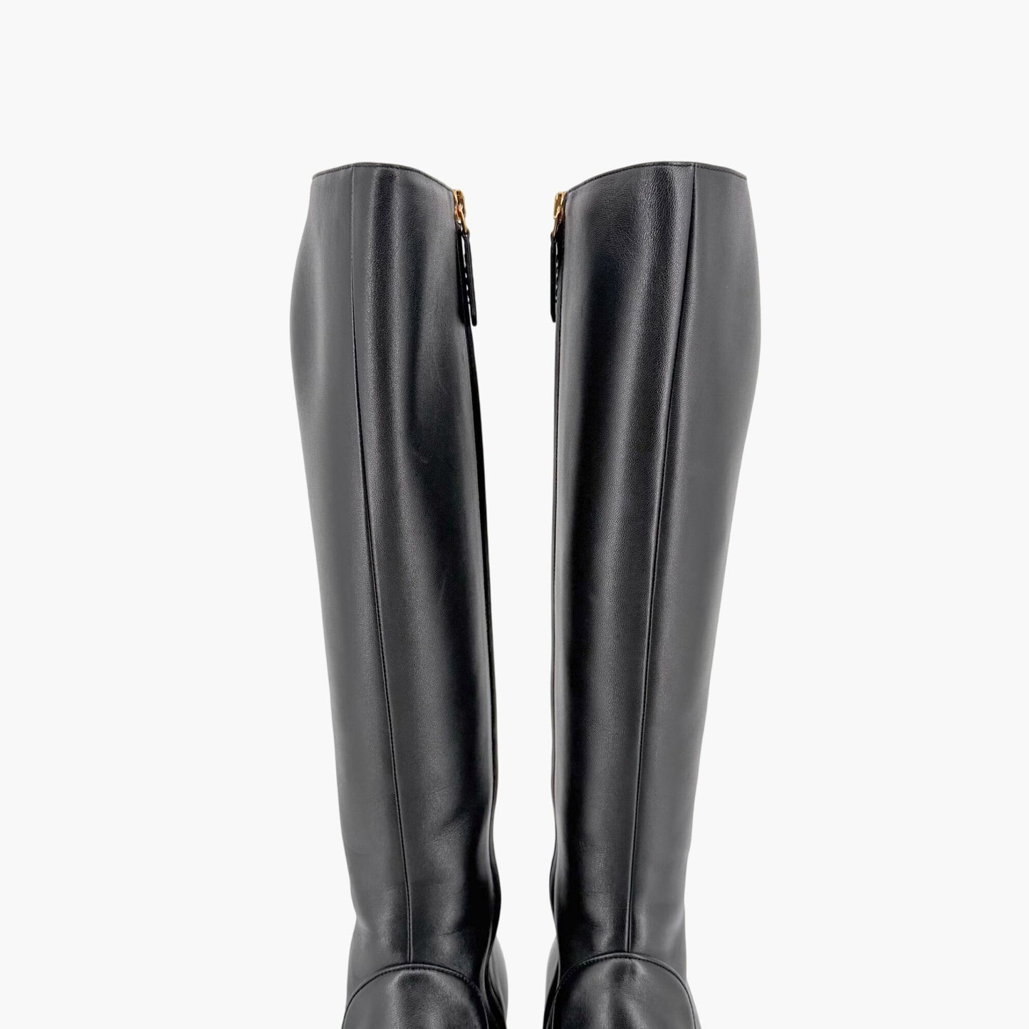 Gucci Black Leather Mister Horsebit Knee High Boots Size 37