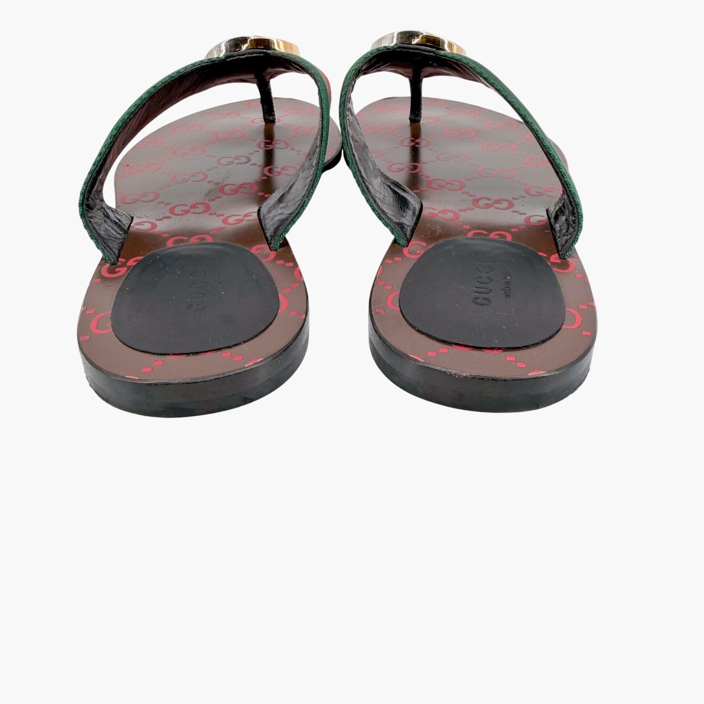 Gucci Kika Web Stripe Interlocking G Thong Sandals Size 39