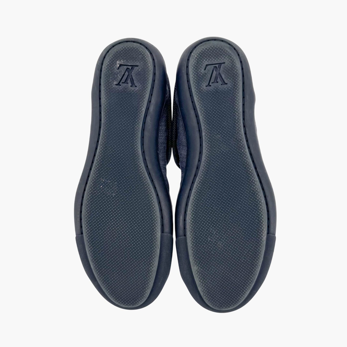 Louis Vuitton Brea Mid-Top Sneakers in Navy Monogram Denim – Size 37