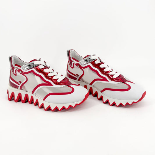 Christian Louboutin White & Red Sharkina Sneakers – Size 38