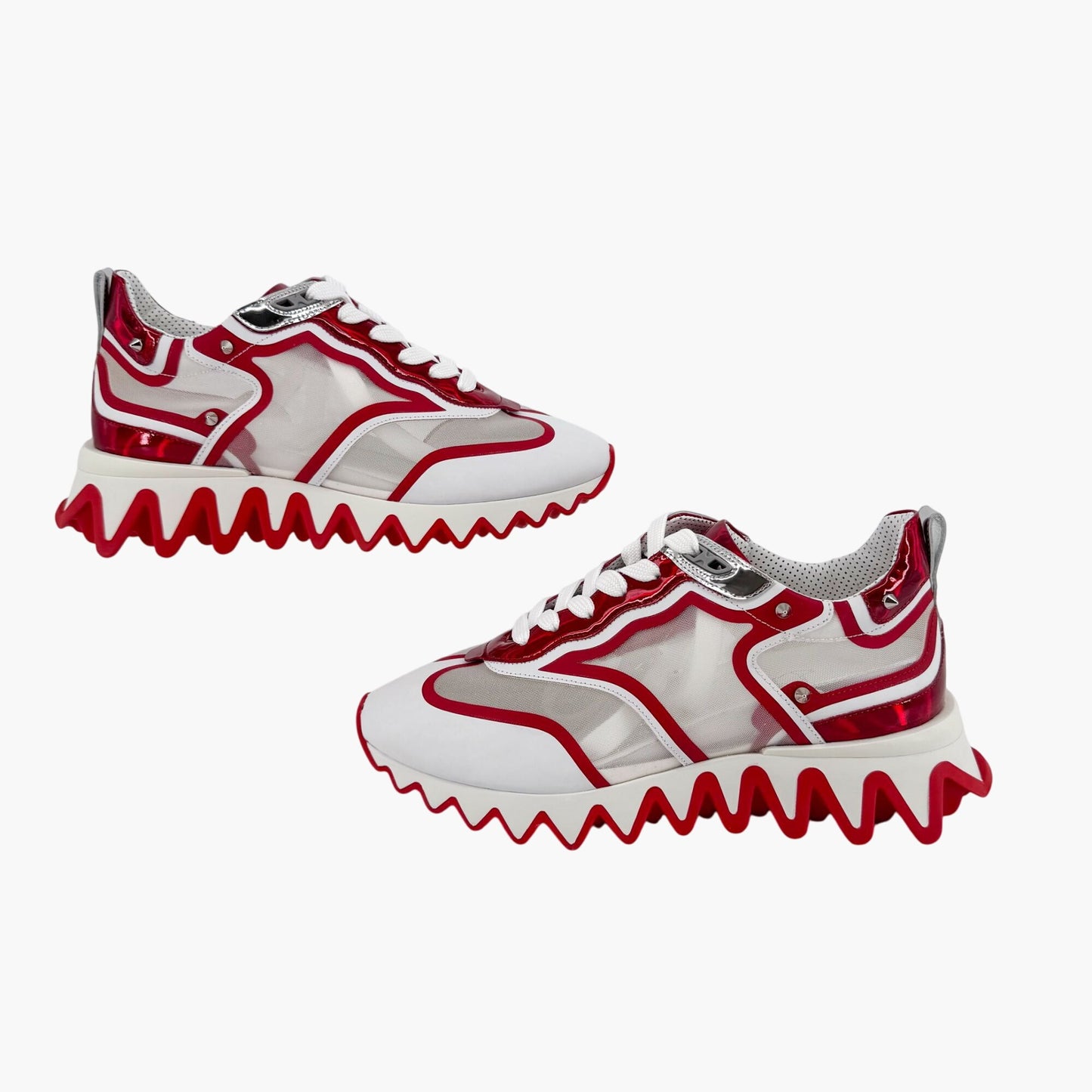 Christian Louboutin White & Red Sharkina Sneakers – Size 38