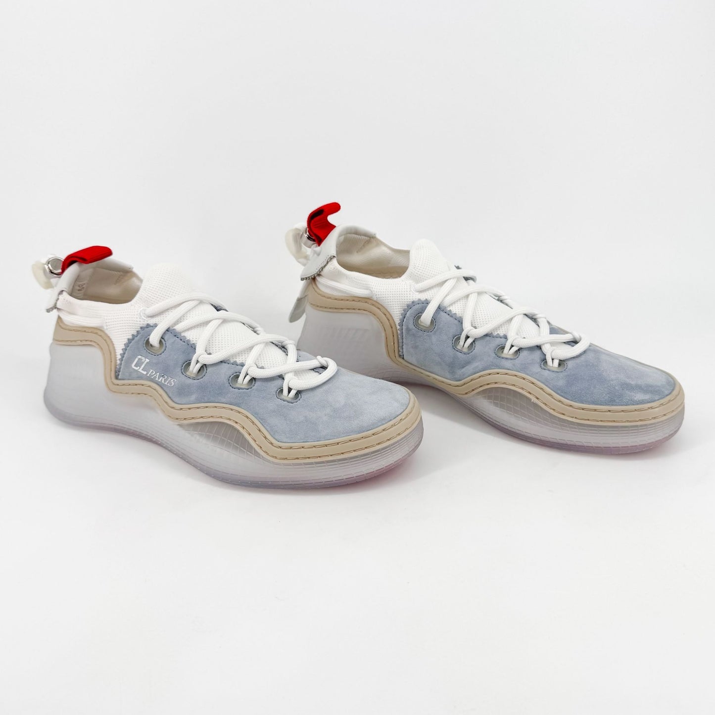 Christian Louboutin Arpoador Blue Suede Spike Sneakers – Size 39