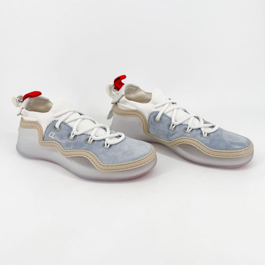 Christian Louboutin Arpoador Blue Suede Spike Sneakers – Size 39