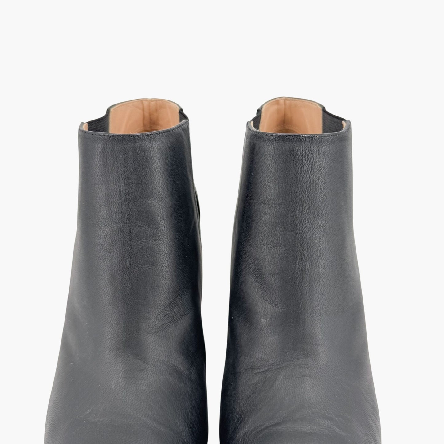 Chanel CC Chain Wedge Ankle Booties in Black Leather – Size 39.5