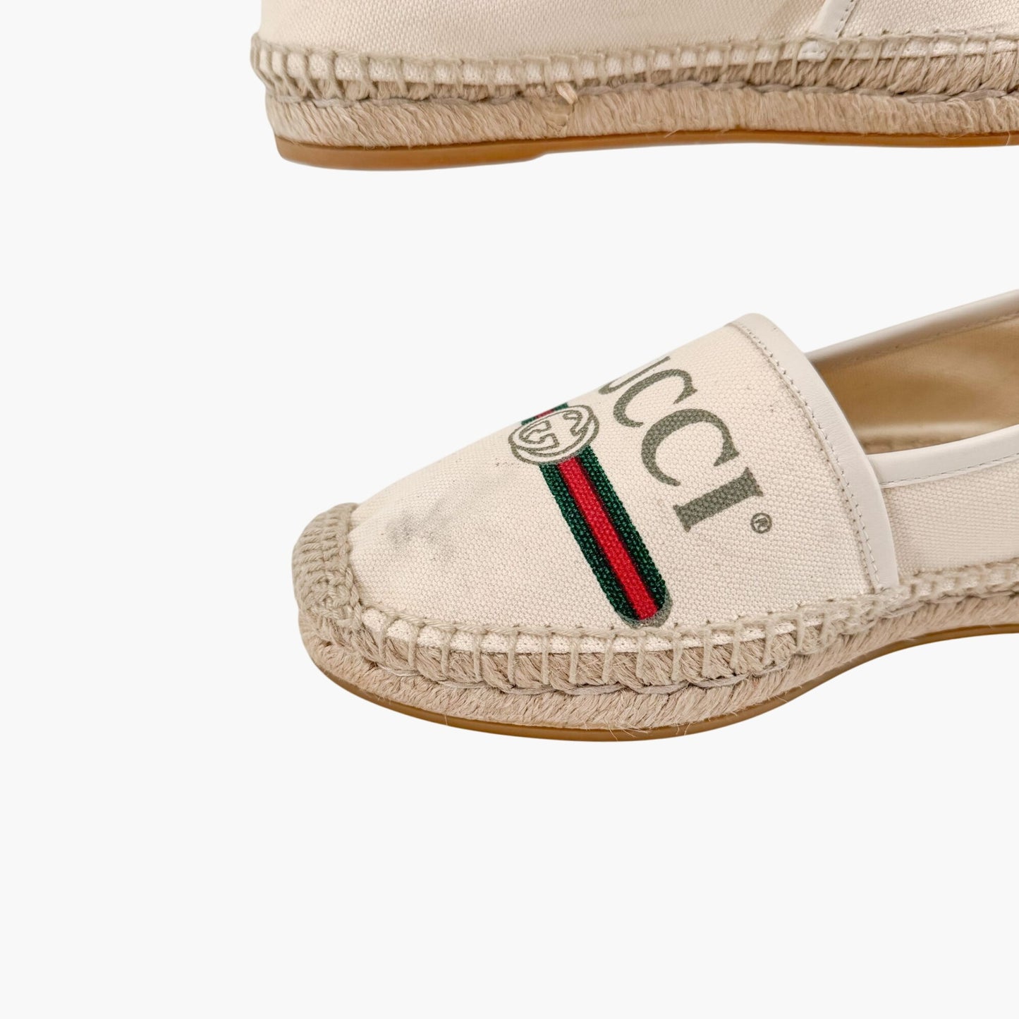 Gucci Interlocking GG Espadrille in Beige Canvas Size 37.5
