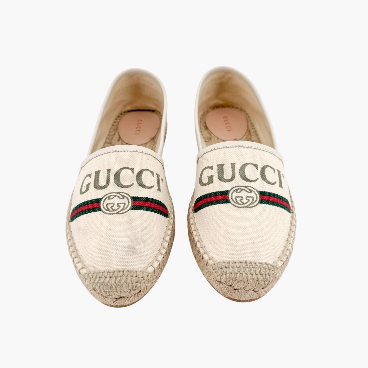 Gucci Interlocking GG Espadrille in Beige Canvas Size 37.5