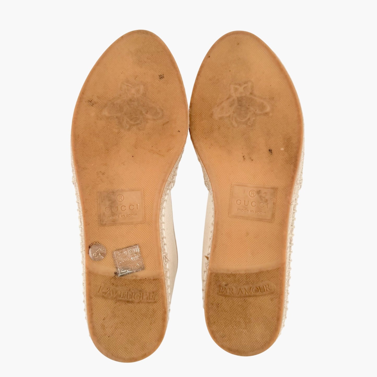 Gucci Interlocking GG Espadrille in Beige Canvas Size 37.5