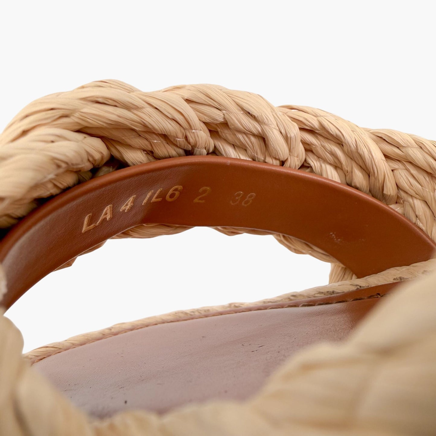 Valentino Rockstud Braided Espadrille Wedges Brown Size 38