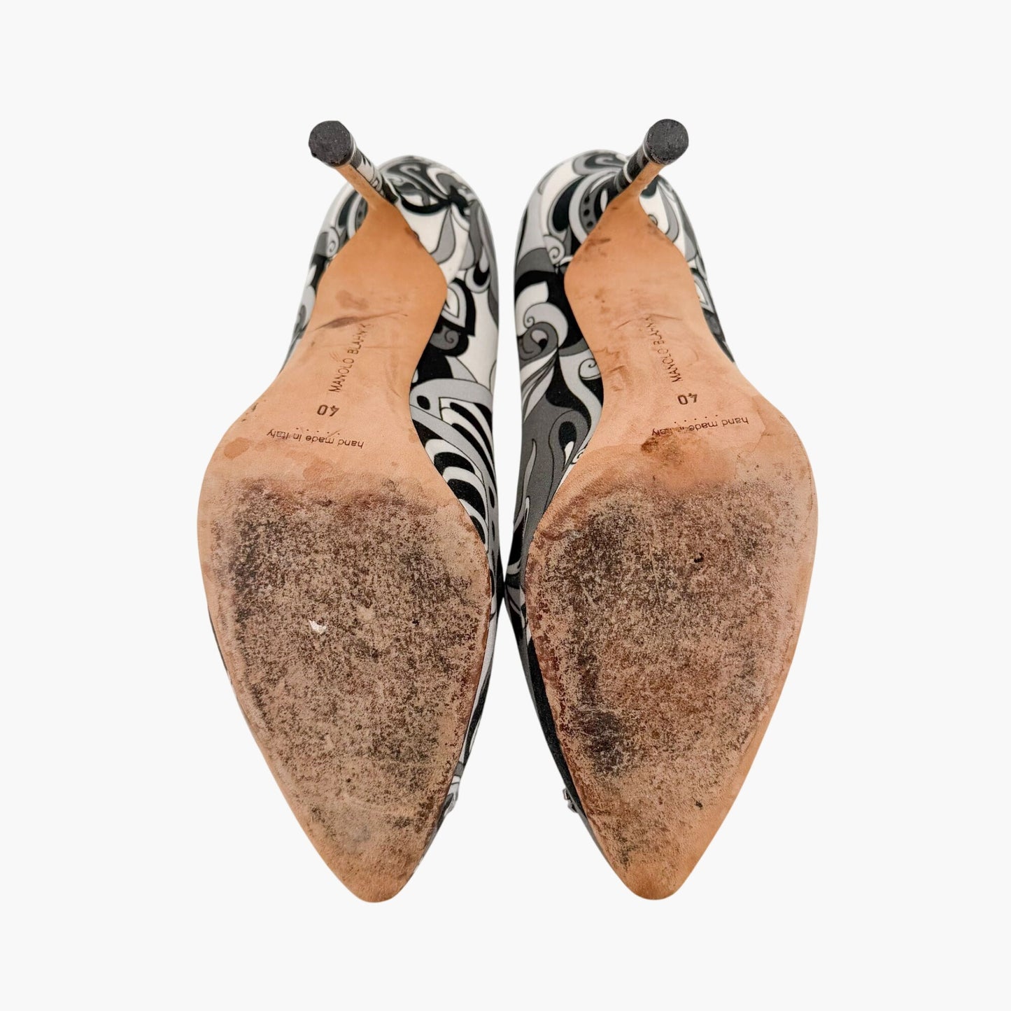 Manolo Blahnik Hangisi 105 Pumps Gray Crystal Size 40