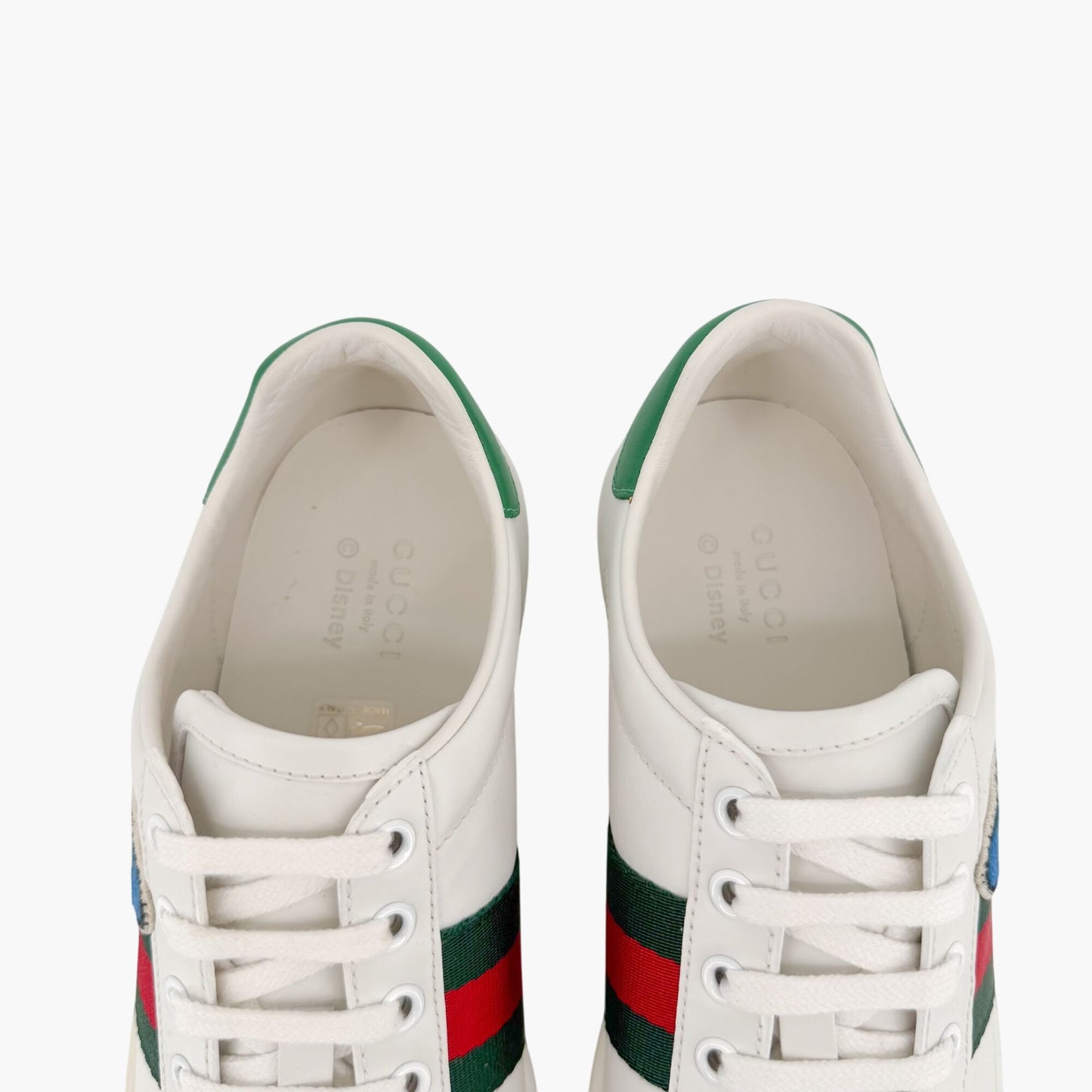 Gucci x Disney Donald Duck Ace Sneakers in White Leather Size 37