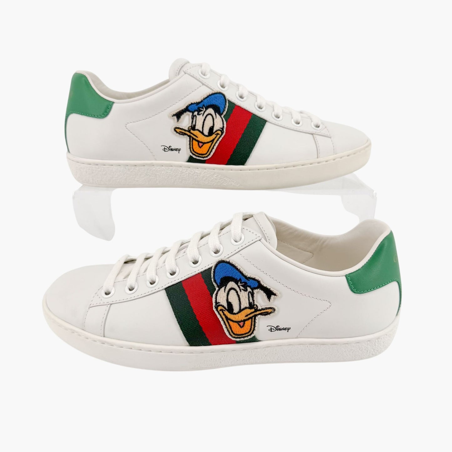 Gucci x Disney Donald Duck Ace Sneakers in White Leather Size 37