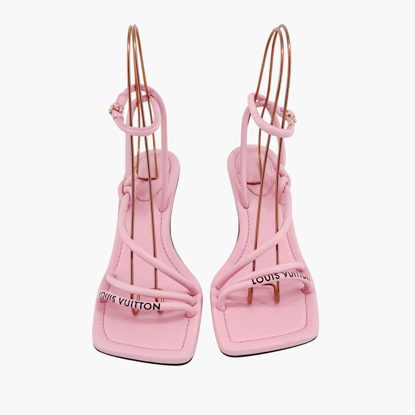 Louis Vuitton Nova High Heel Sandal in Pink Leather Size 39