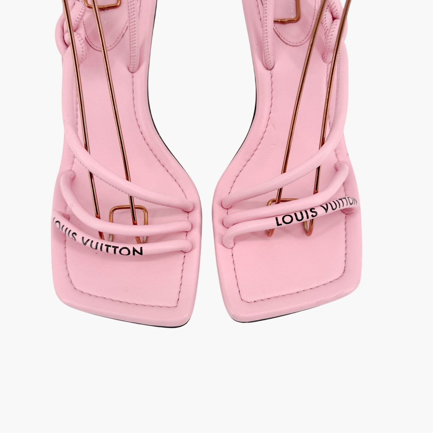 Louis Vuitton Nova High Heel Sandal in Pink Leather Size 39