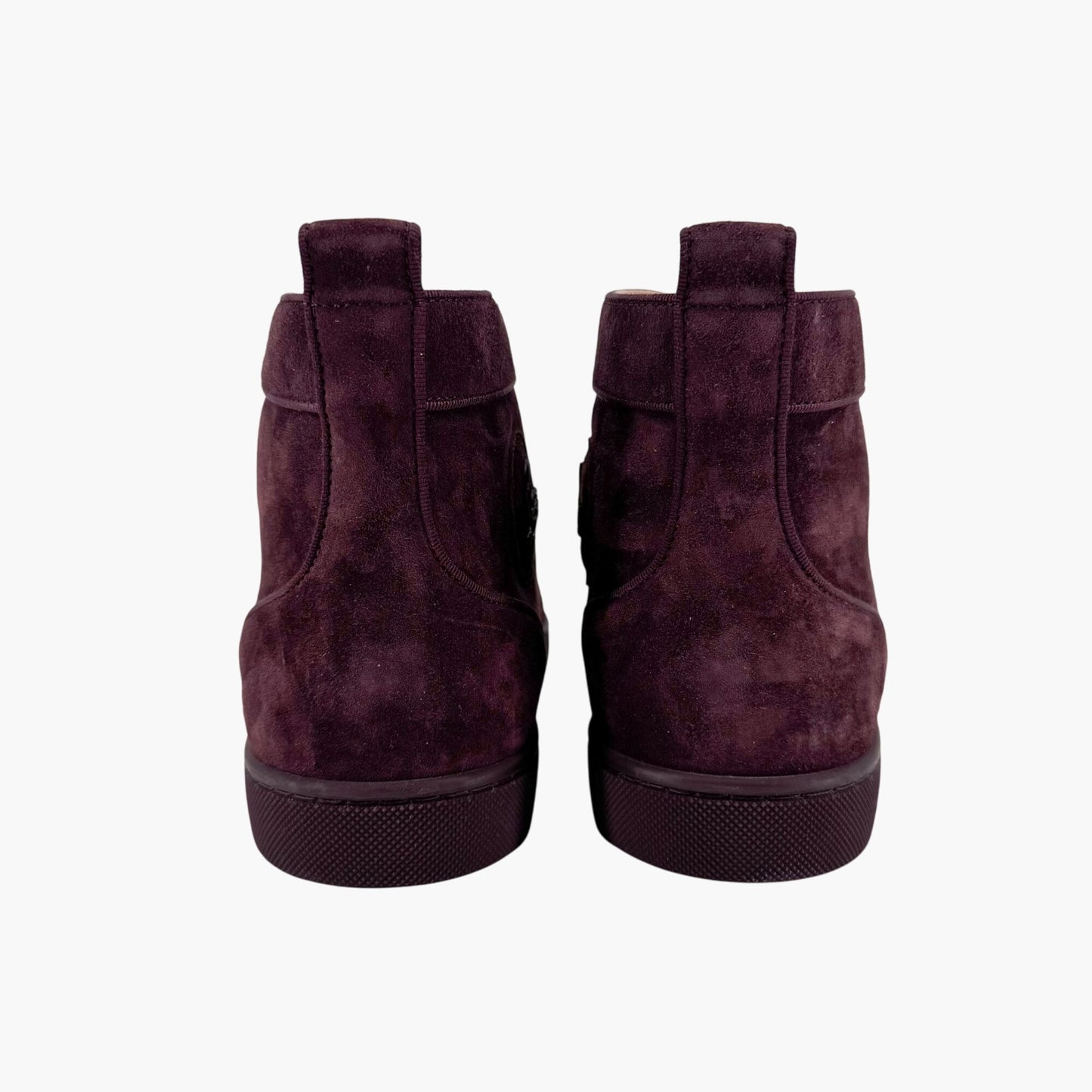Christian Louboutin Louis Orlato High-Top Sneakers in Merlot Suede – Size 40.5