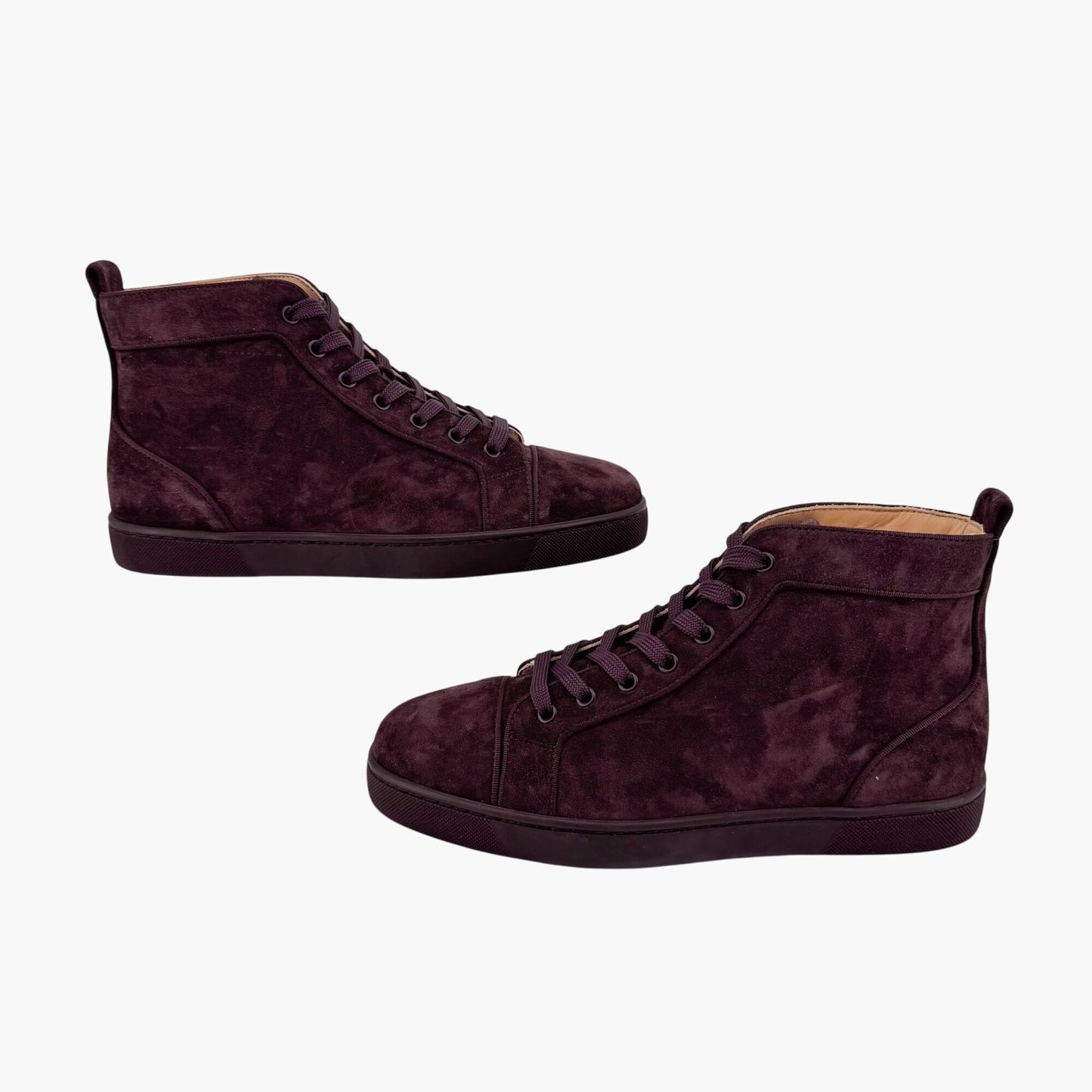 Christian Louboutin Louis Orlato High-Top Sneakers in Merlot Suede – Size 40.5