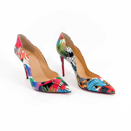 Christian Louboutin Hot Chick 100 Multicolor Patent Pumps – Size 37