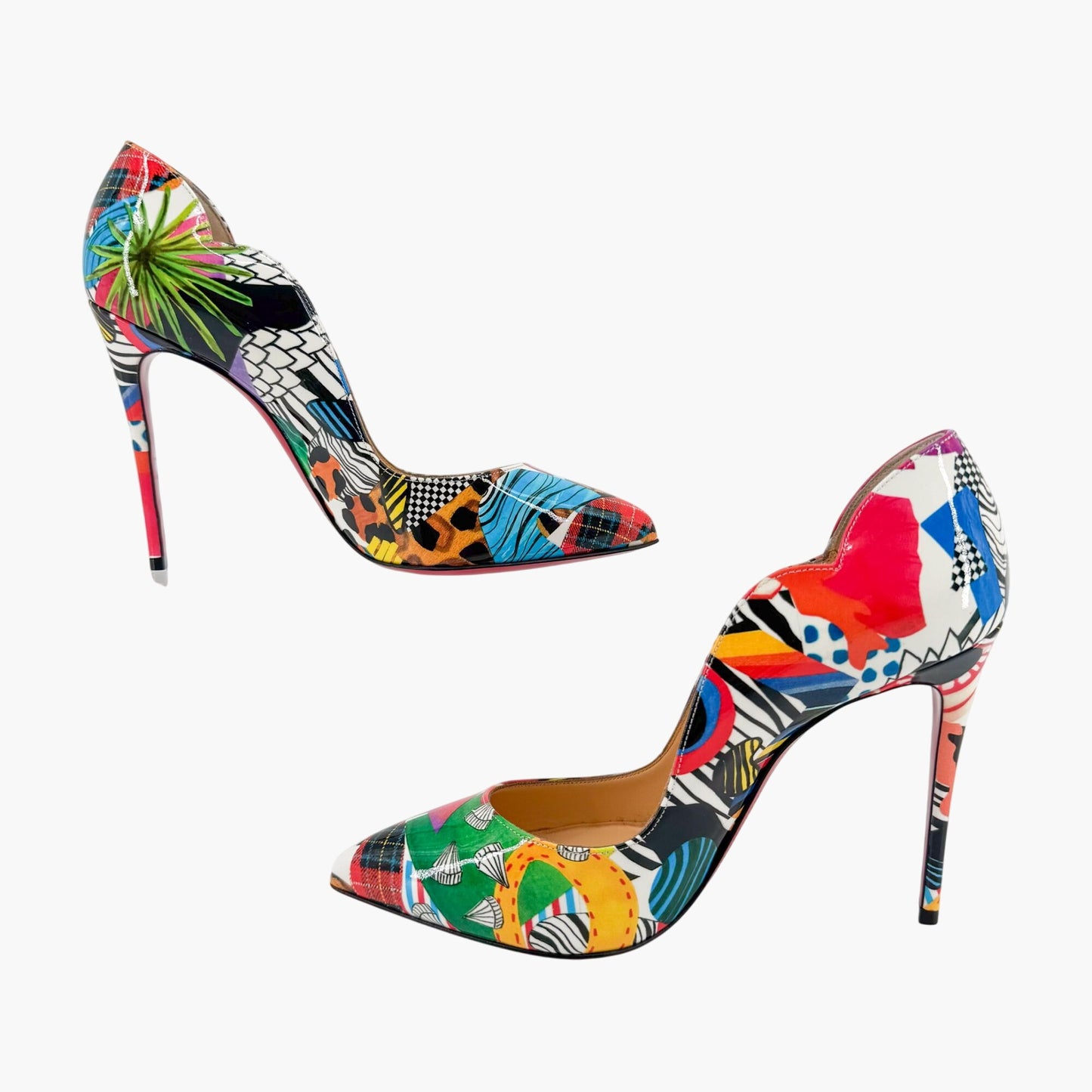Christian Louboutin Hot Chick 100 Multicolor Patent Pumps – Size 37