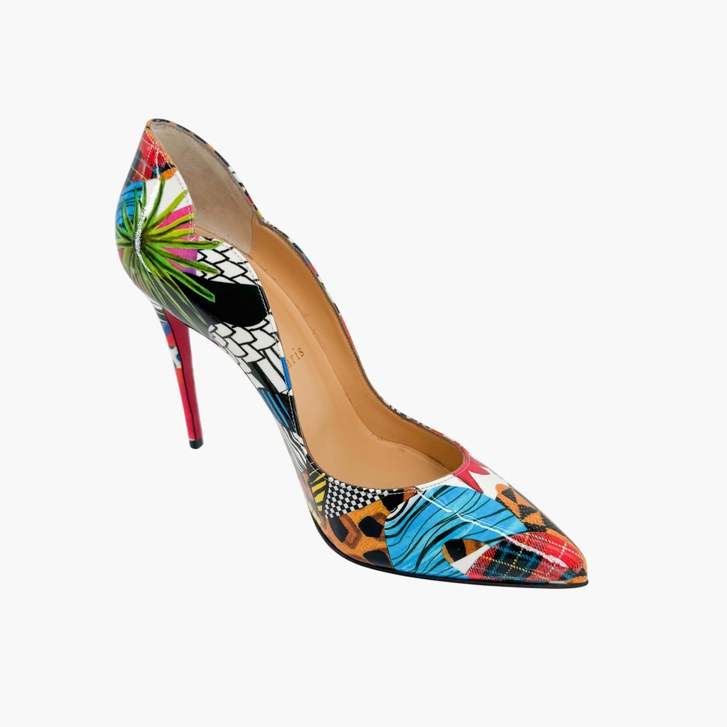 Christian Louboutin Hot Chick 100 Multicolor Patent Pumps – Size 37