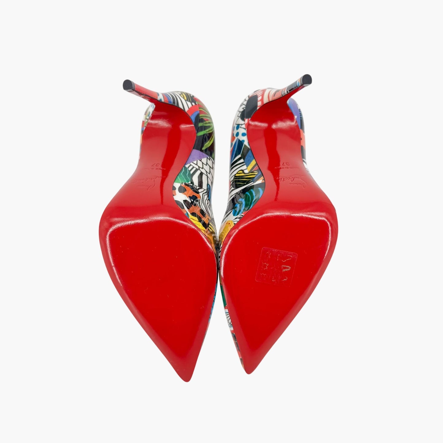 Christian Louboutin Hot Chick 100 Multicolor Patent Pumps – Size 37