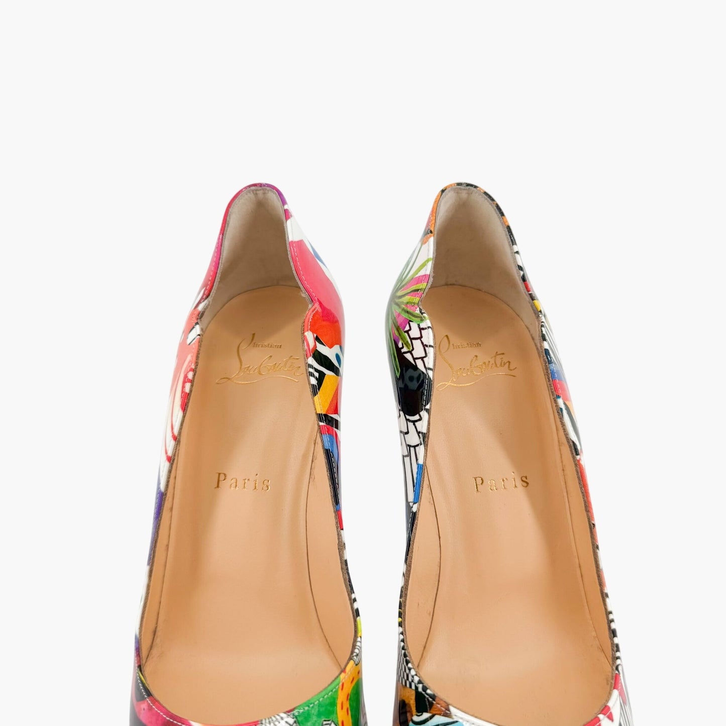 Christian Louboutin Hot Chick 100 Multicolor Patent Pumps – Size 37