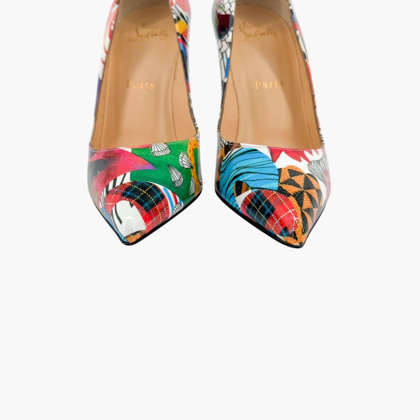 Christian Louboutin Hot Chick 100 Multicolor Patent Pumps – Size 37