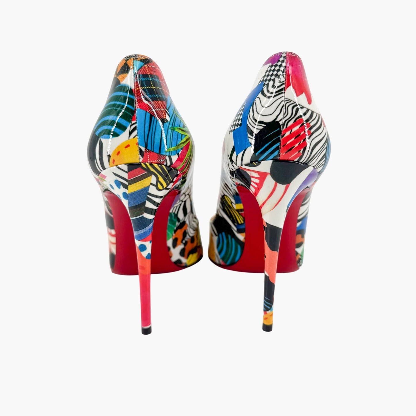 Christian Louboutin Hot Chick 100 Multicolor Patent Pumps – Size 37