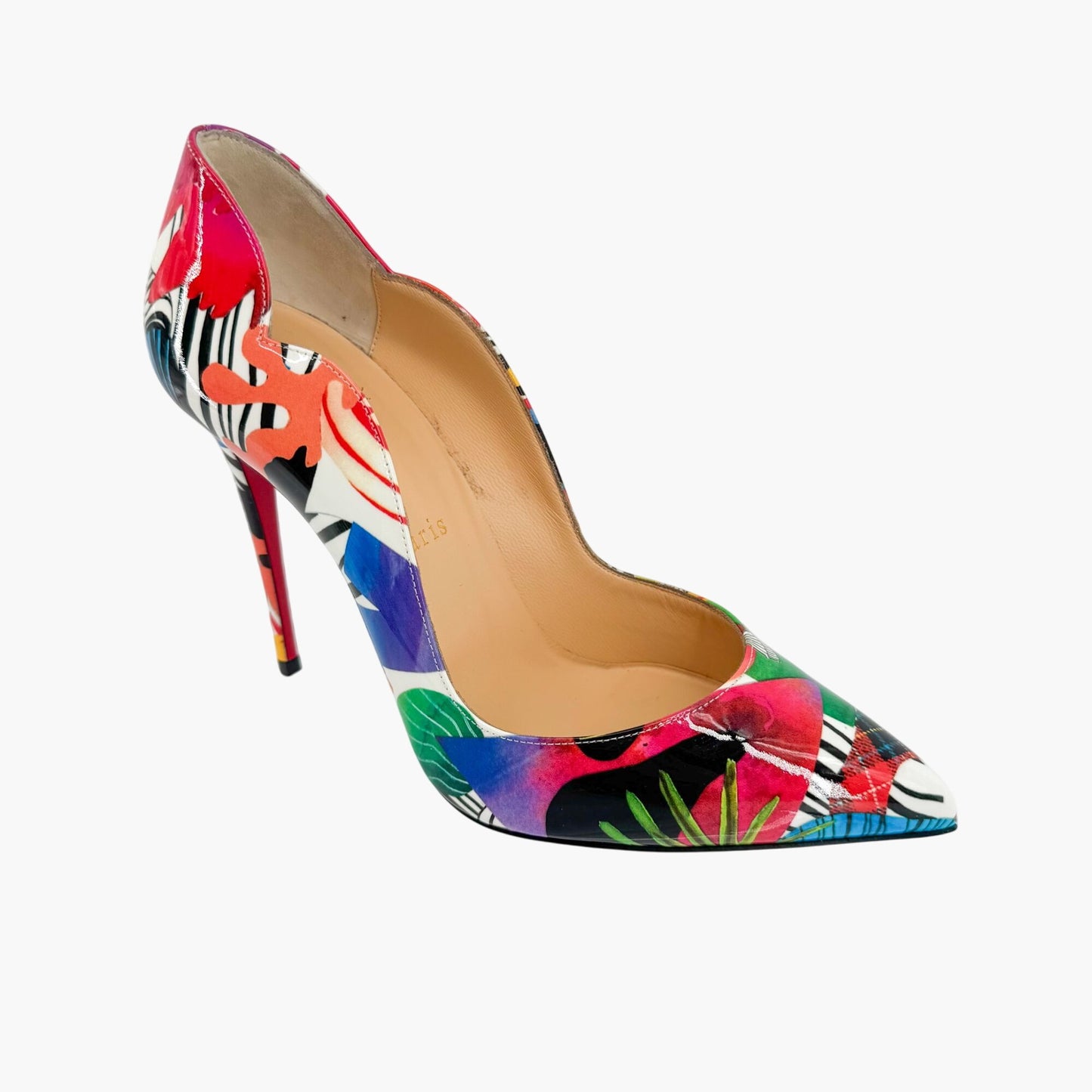 Christian Louboutin Hot Chick 100 Multicolor Patent Pumps – Size 37