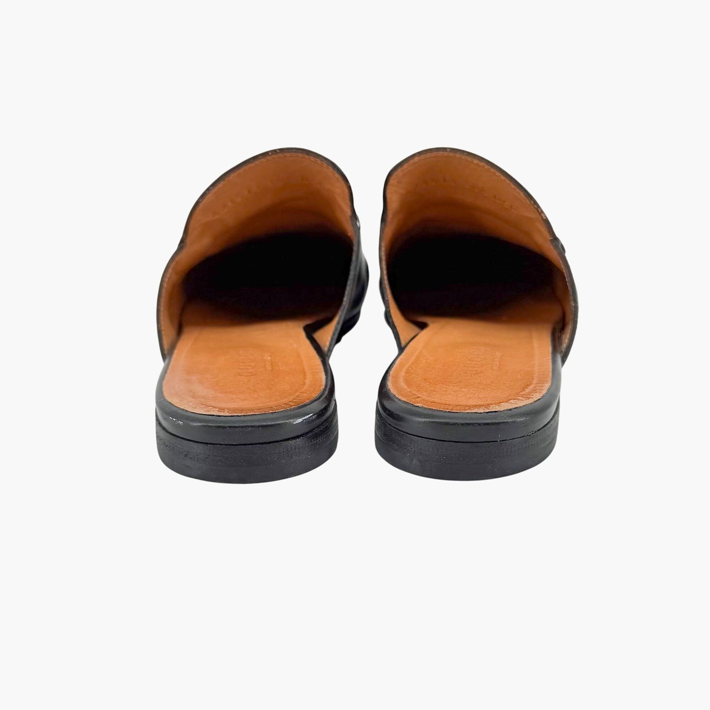 Gucci Princetown Horsebit Loafer Mule in Black Leather Size 38.5