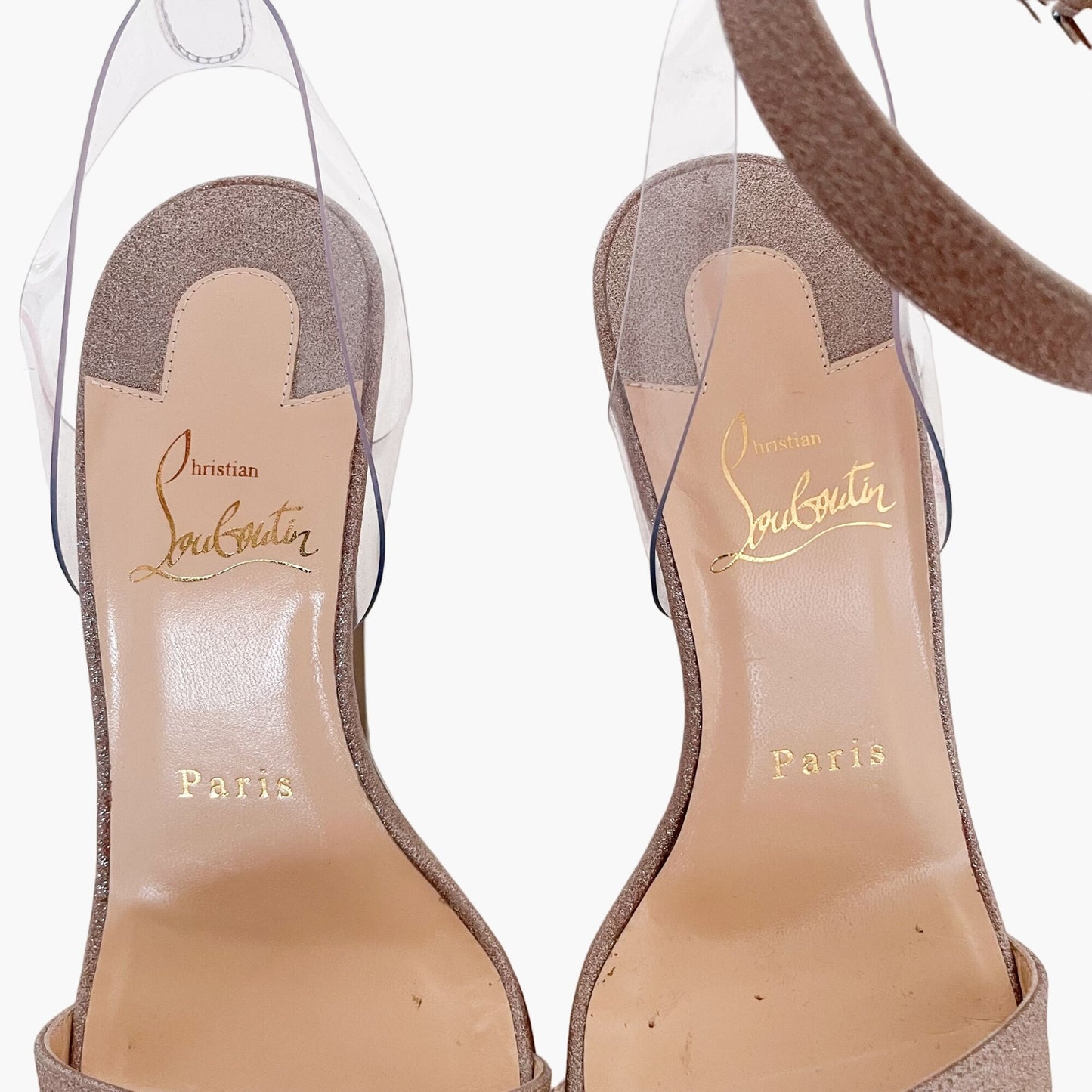 Christian Louboutin Levitalo 100 in Courtisane Glitter Mini/PVC Size 36.5