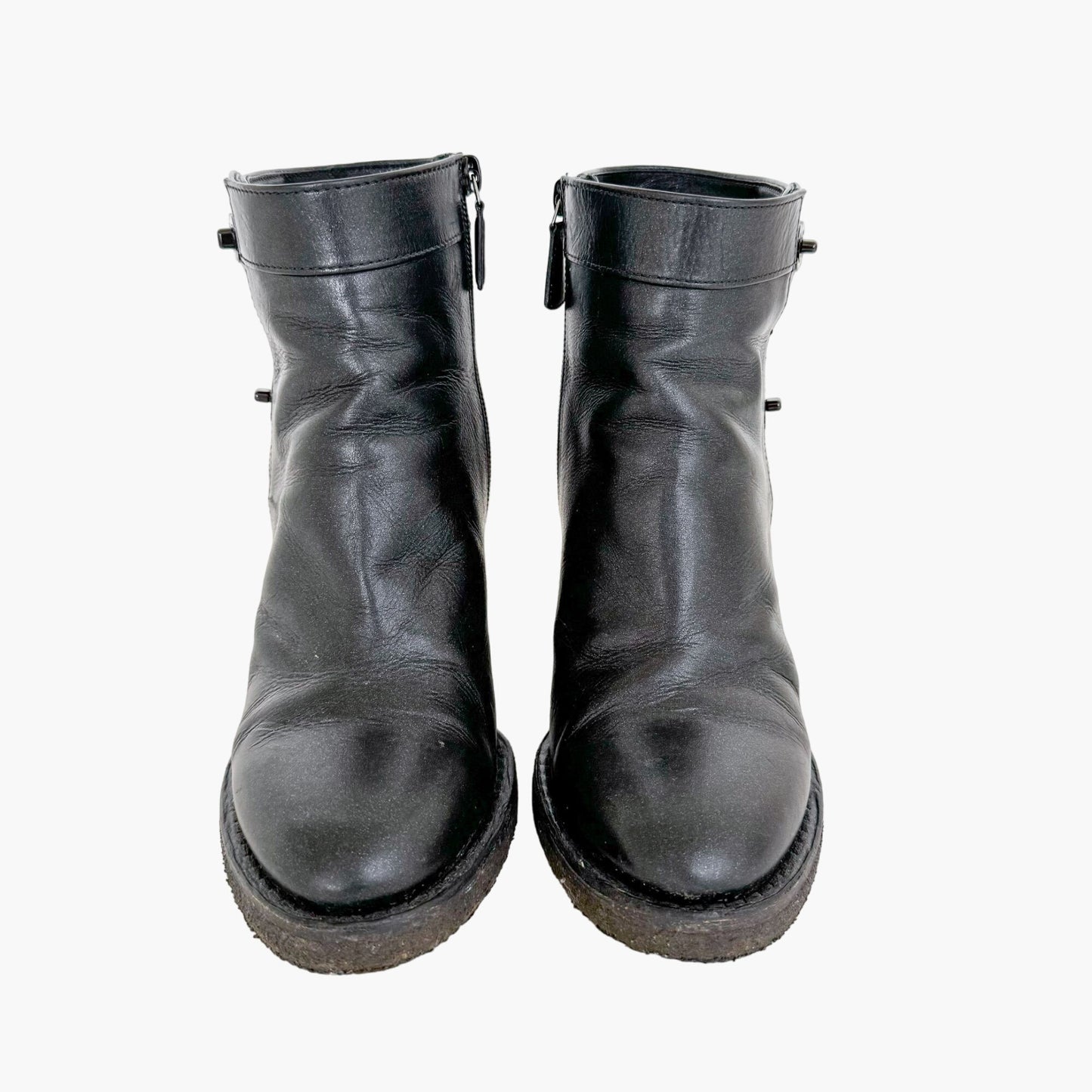 Chanel CC Turnlock Ankle Boots in Black Glitter Leather Size 38