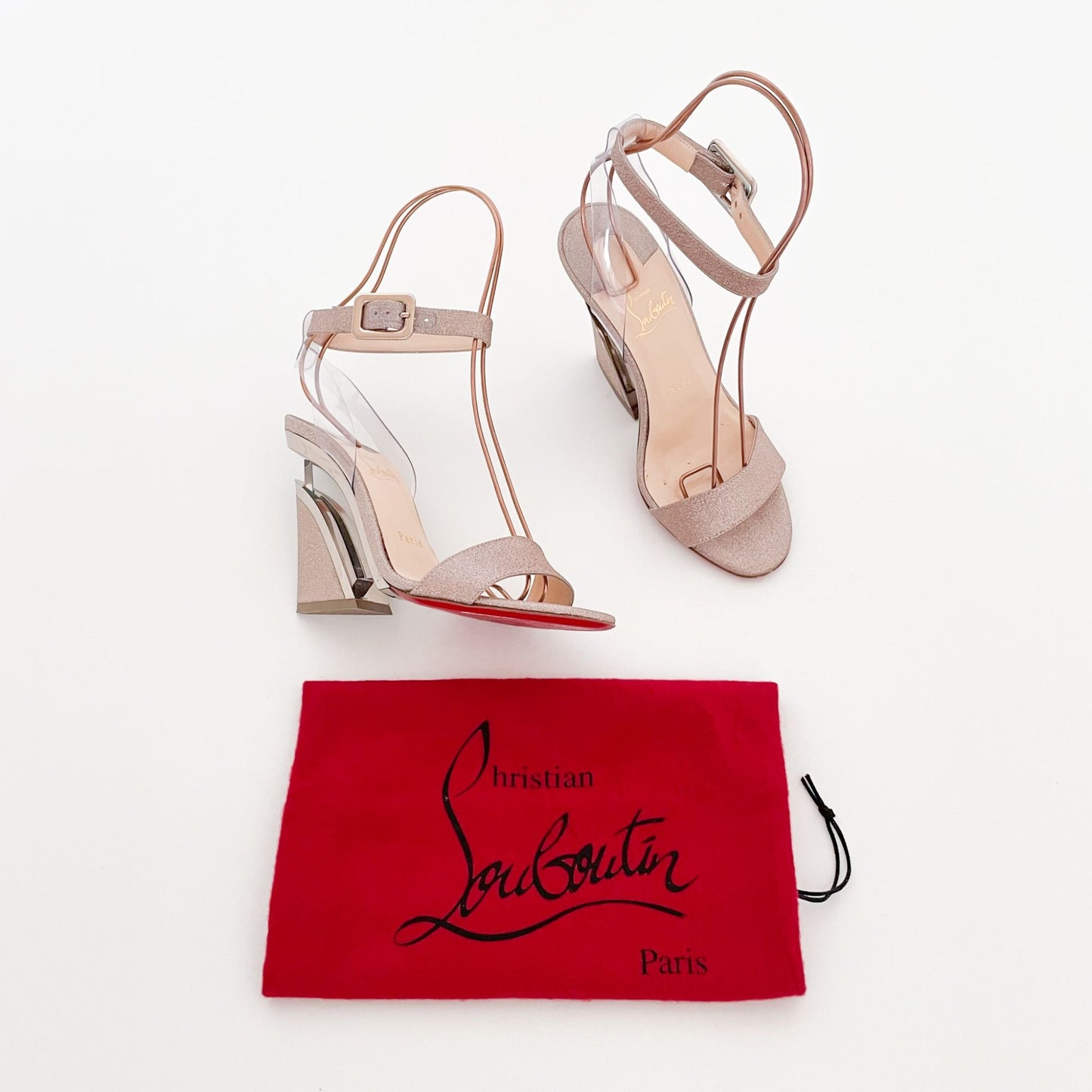 Christian Louboutin Levitalo 100 in Courtisane Glitter Mini/PVC Size 36.5